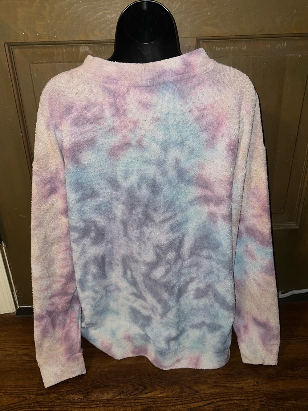 PINK Victoria's Secret Pastel Tie Dye Pullover Crewneck Terry Cloth Y2K Size M - Picture 6 of 7